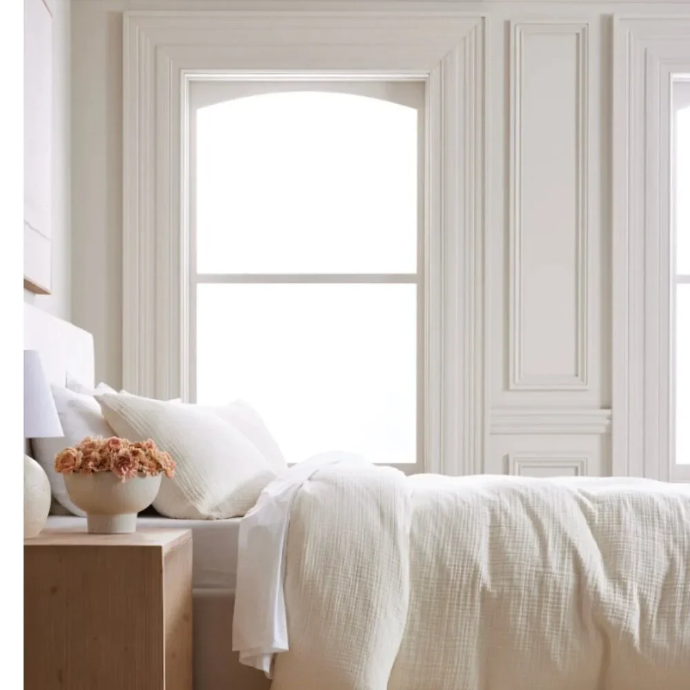 Quince 100% Organic Cotton Luxury Duvet Cover Set King/Cal King Ivory NWOT #6